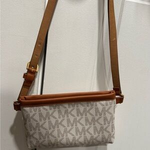 Michael Kors Tan and Cream Mini Bag